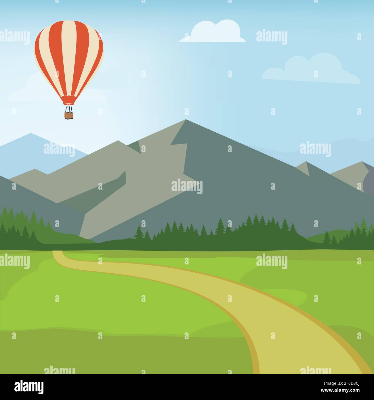 Illustration du vecteur de route de montagne. Paysage de montagne avec route sinueuse. Fond de montagne. Route d'été Illustration de Vecteur