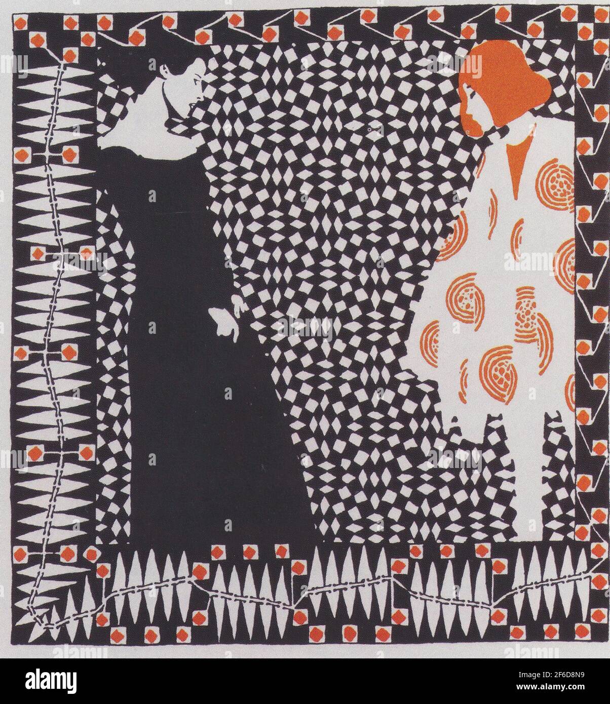 Koloman Moser - début du printemps Illustration Poème Rainer Rilke Mari 1901 11901 Banque D'Images