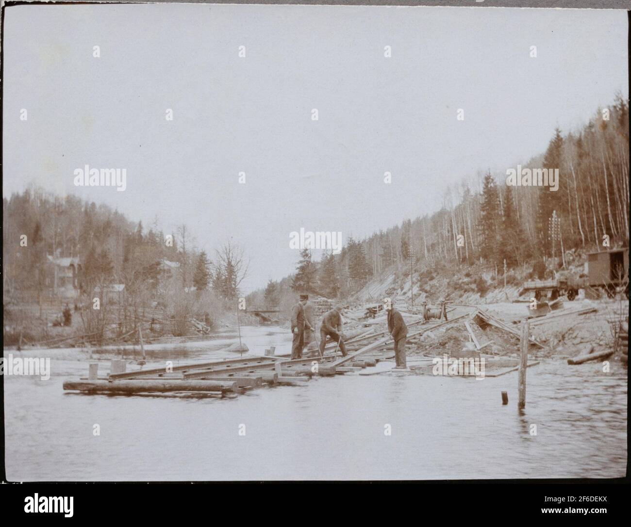 Travaux dans le cadre de la récupération de Gothenburg - Borås rail, GBJ K 5 à Hultafors. Banque D'Images