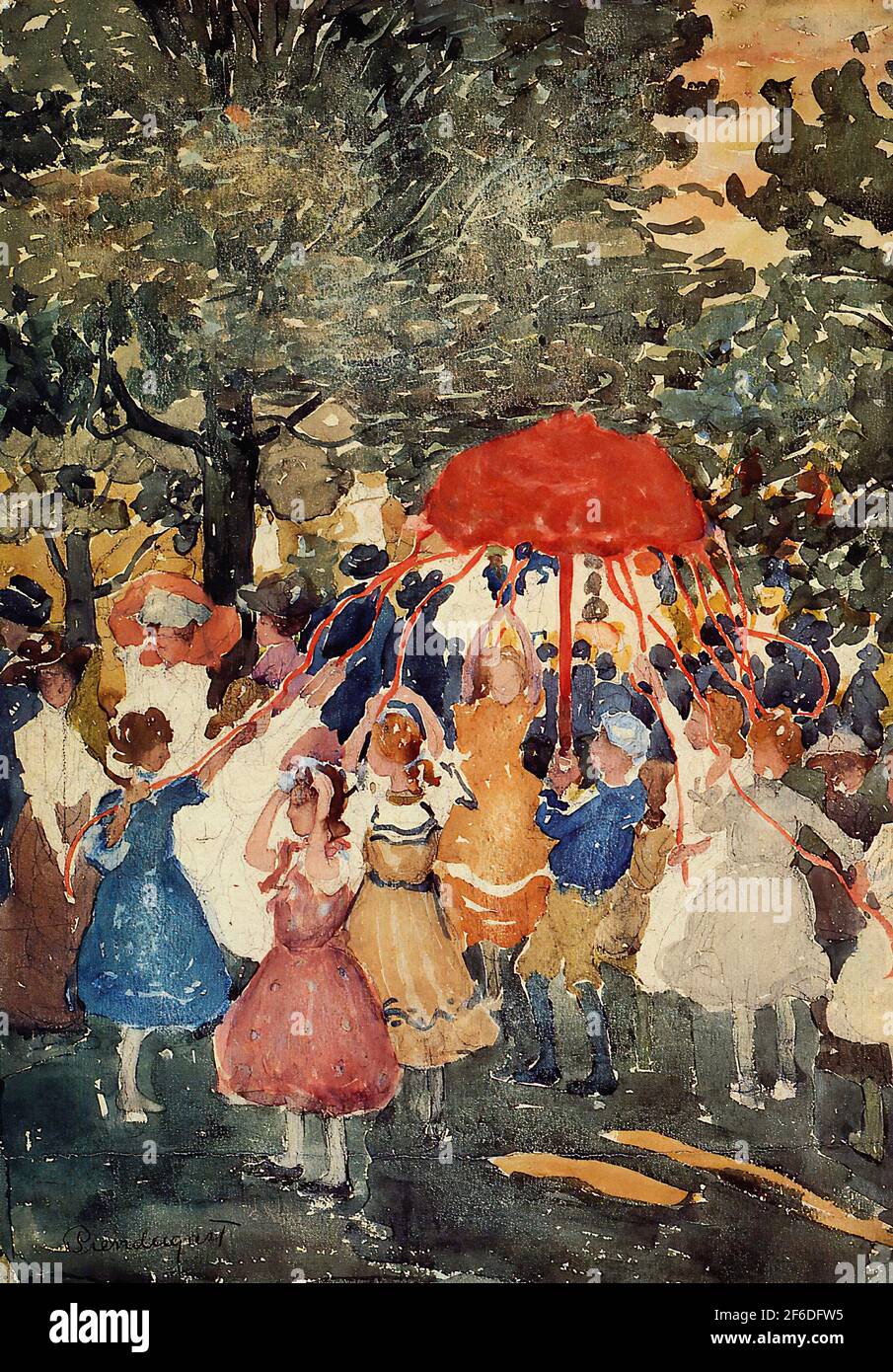 Maurice Prendergast - Maypole C 1903 Banque D'Images