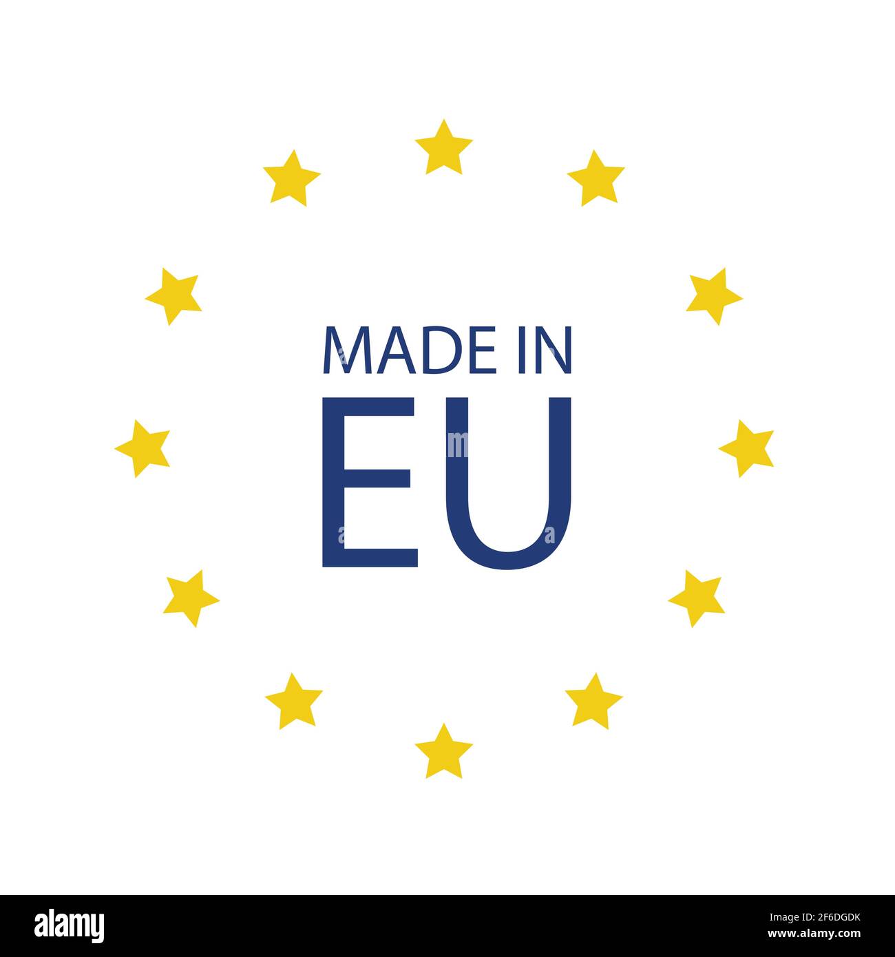 Icône Made in eu. Drapeau de l'Union européenne en signe, symbole Illustration de Vecteur