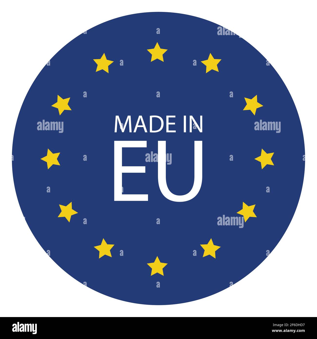 Icône Made in eu. Drapeau de l'Union européenne en signe, symbole Illustration de Vecteur