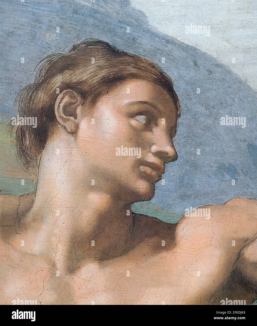 Michelangelo - Plafond Chapelle Sixtine Création Genèse Adam Adam face 1508 Banque D'Images