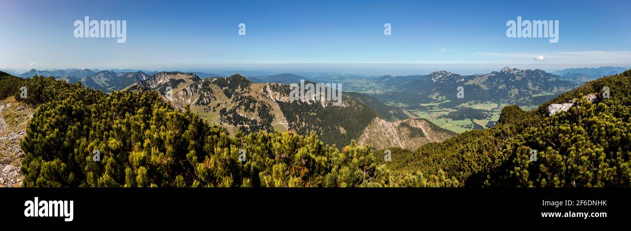 Vue panoramique montagne Hochmiesing en Bavière, Allemagne Banque D'Images