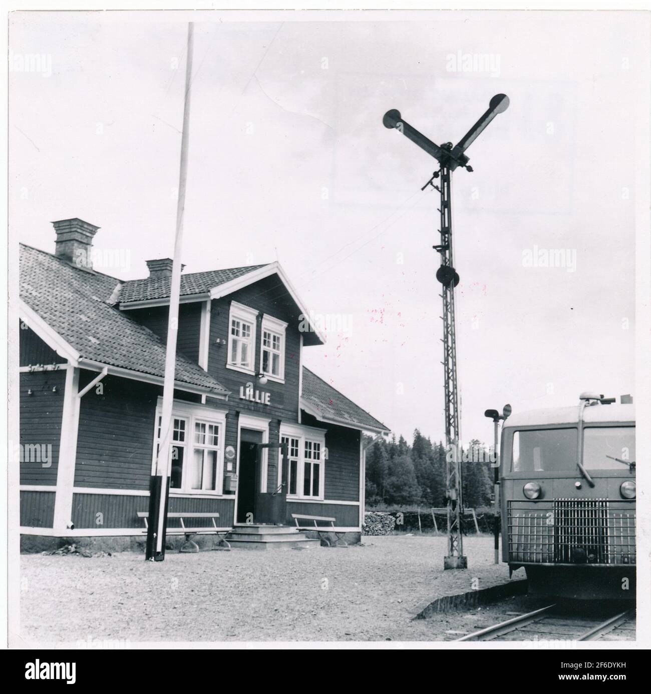 Train du nord de l'Östergötland, station Pleasure Östergötland Lillie. T.ö.j. Lilie juin 1950. Banque D'Images