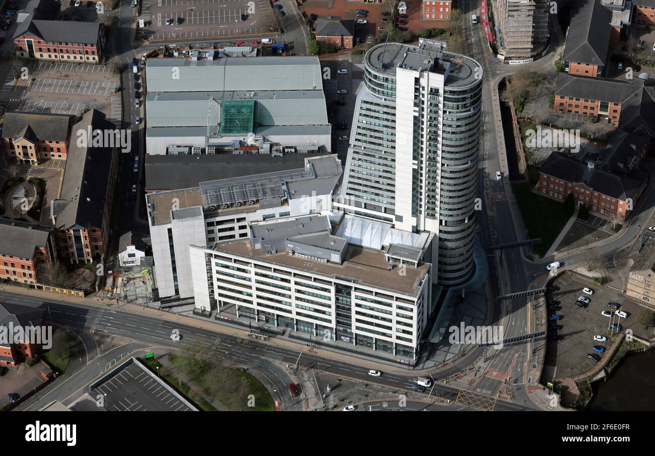 Vue aérienne de Bridgewater place, Water Lane, Leeds, West Yorkshire Banque D'Images