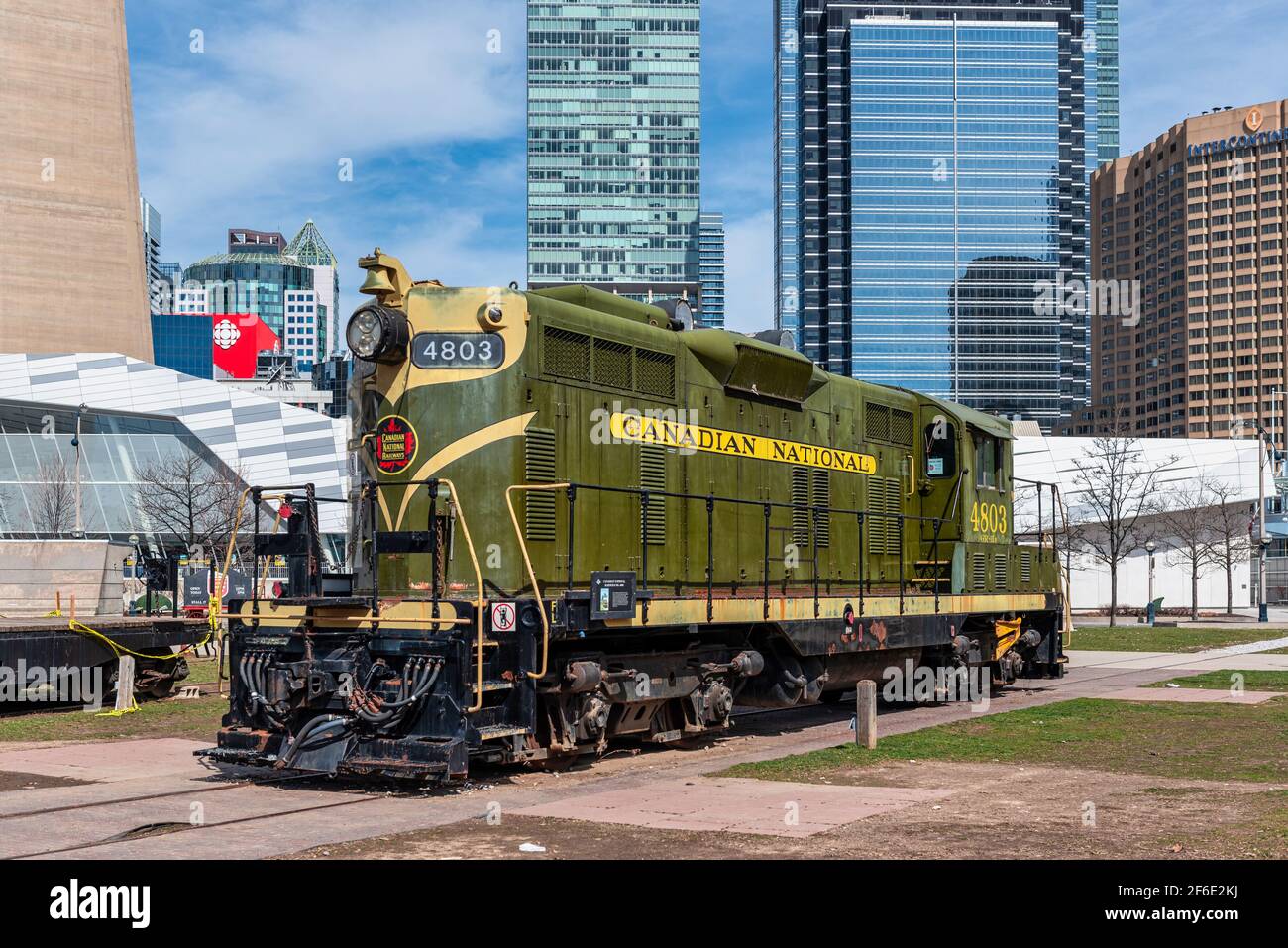 Vider le musée du chemin de fer de Toronto dans le parc Roundhouse dans le Quartier du centre-ville en raison de la pandémie Covid-19 Banque D'Images