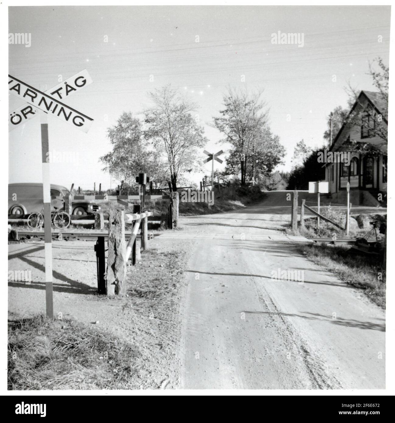 Transition ferroviaire à Ekestad, sur la route entre Arkelstorp et Österslöv. Banque D'Images