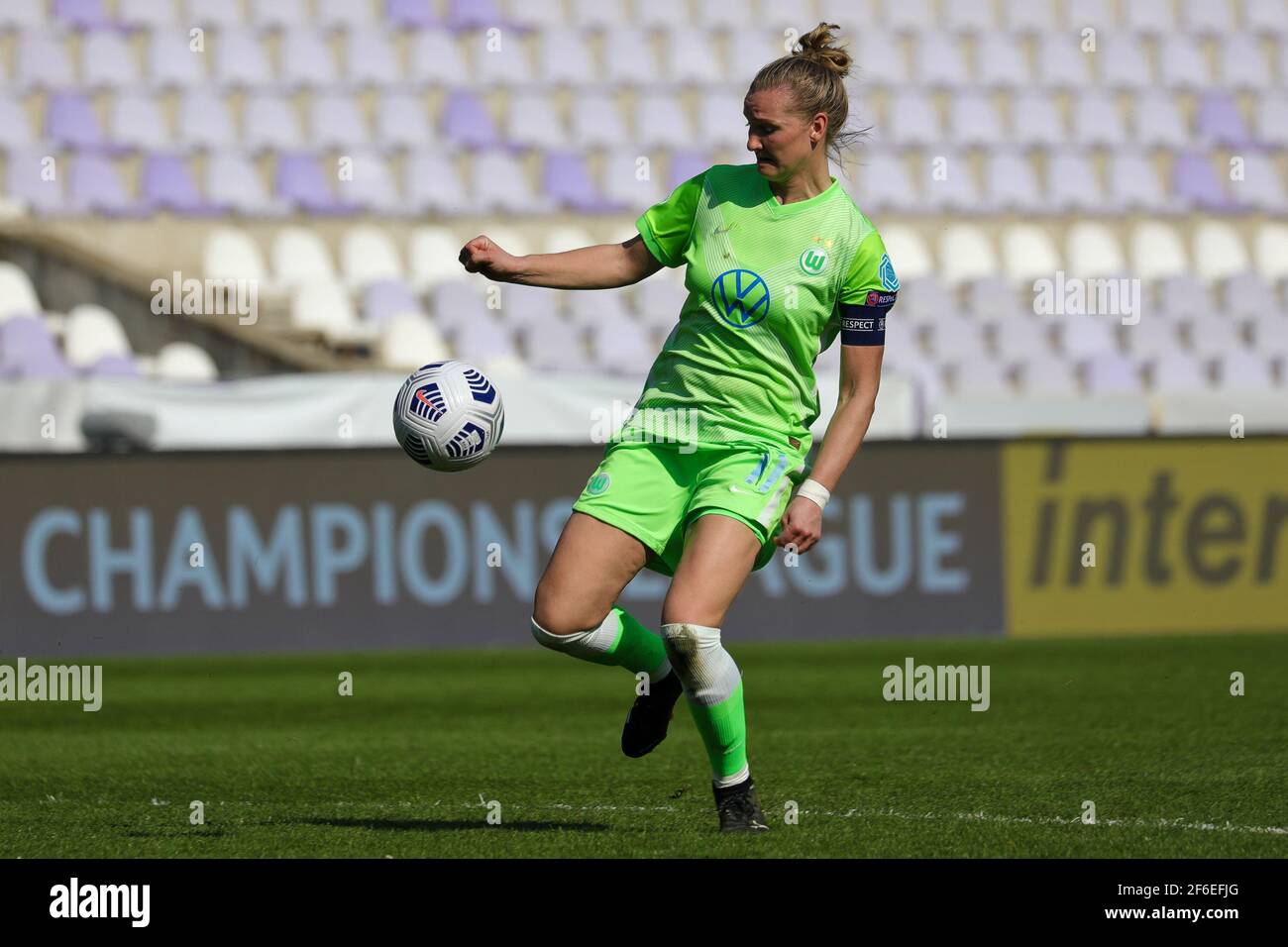 Budapest, Hongrie. 31 mars 2021. Alex Popp (#11 VfL Wolfsburg)n lors du match de l'UEFA Womens Champions League entre VFL Wolfsburg et Chelsea FC au stade Szusza Ferenc de Budapest, Hongrie Credit: SPP Sport Press photo. /Alamy Live News Banque D'Images