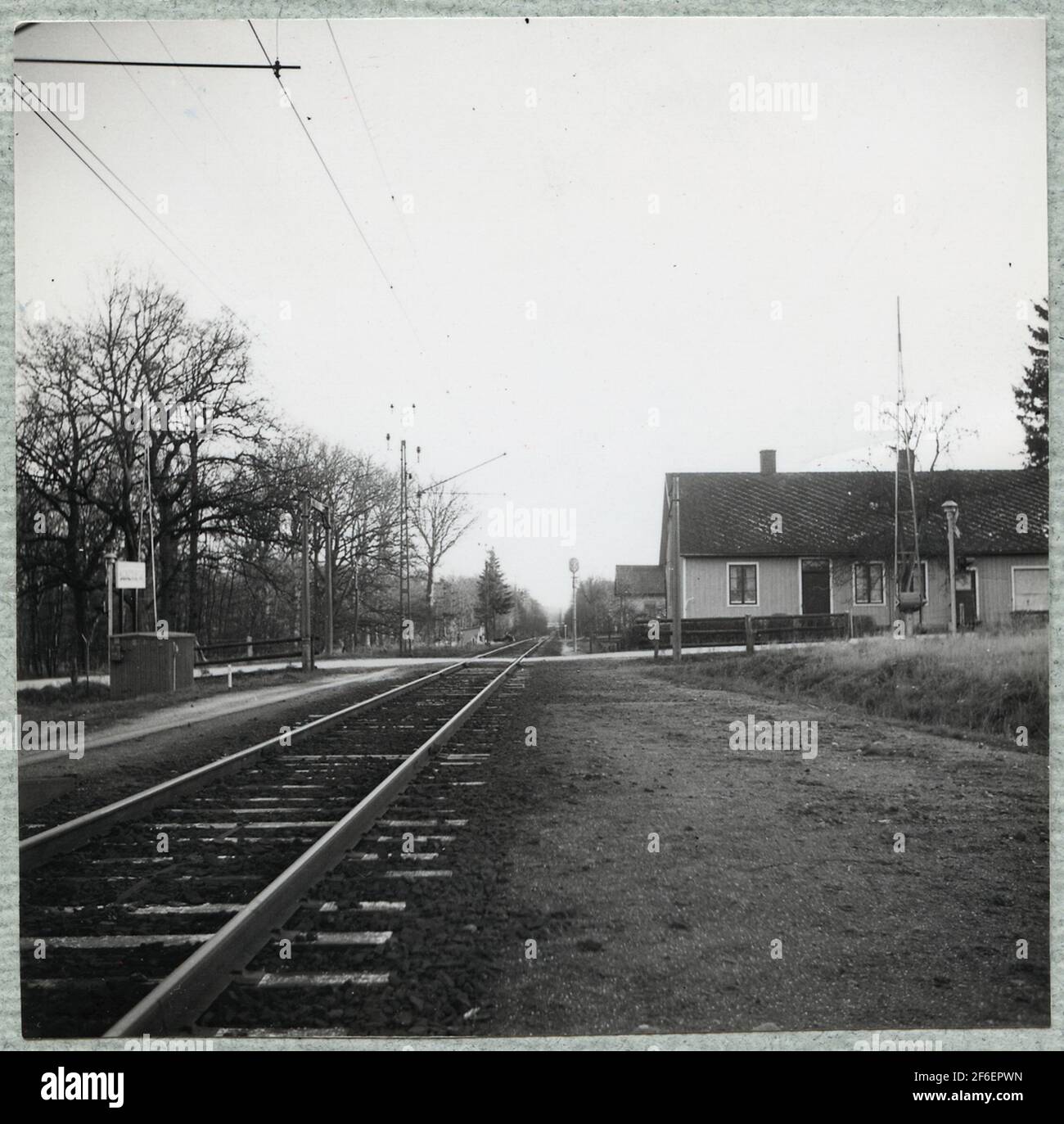 Transition ferroviaire à Böketofta sur la ligne entre Billesholm et Kågeröd. Banque D'Images