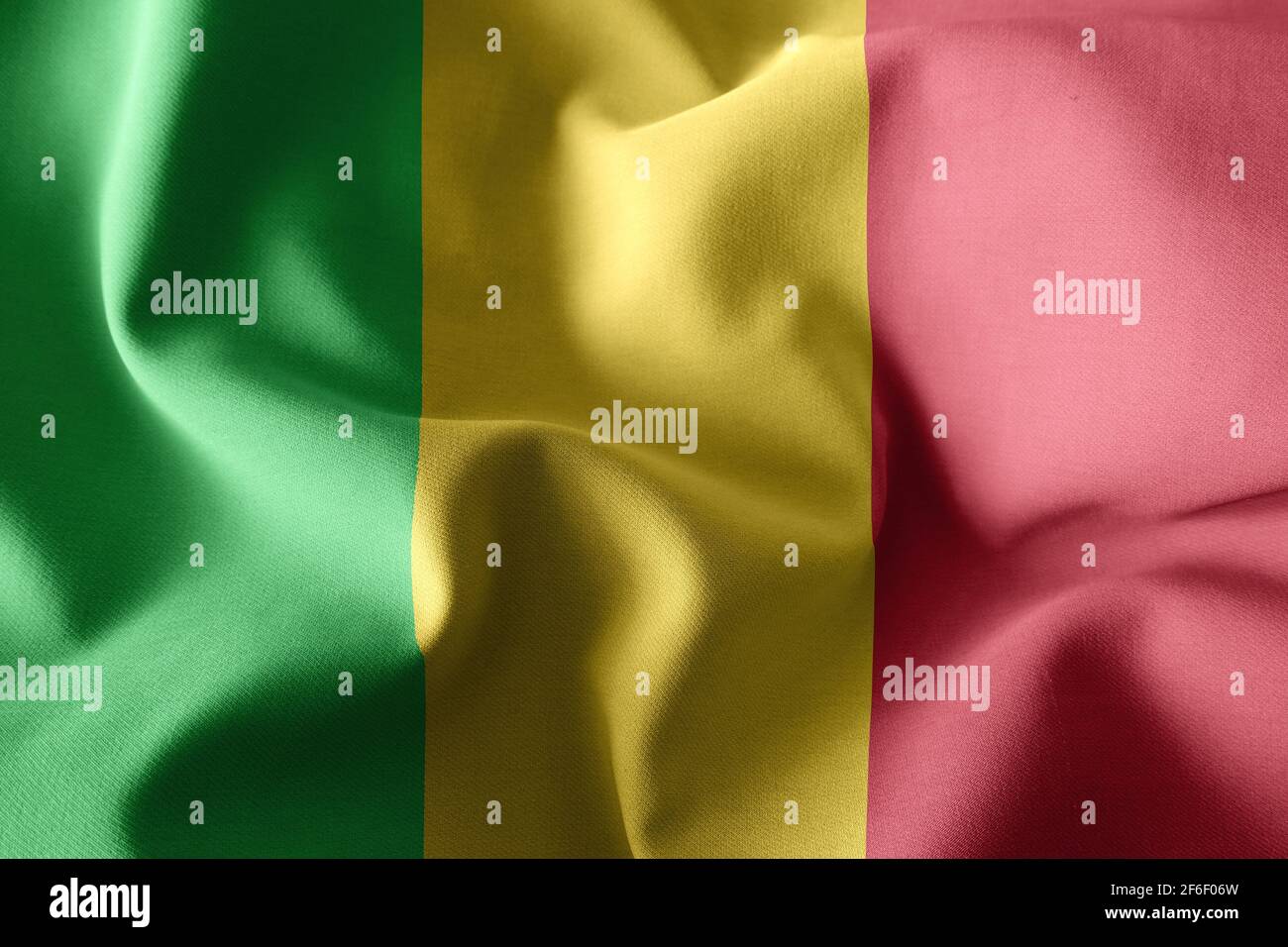 3d rendant réaliste l'ondulation drapeau de soie du Mali Banque D'Images