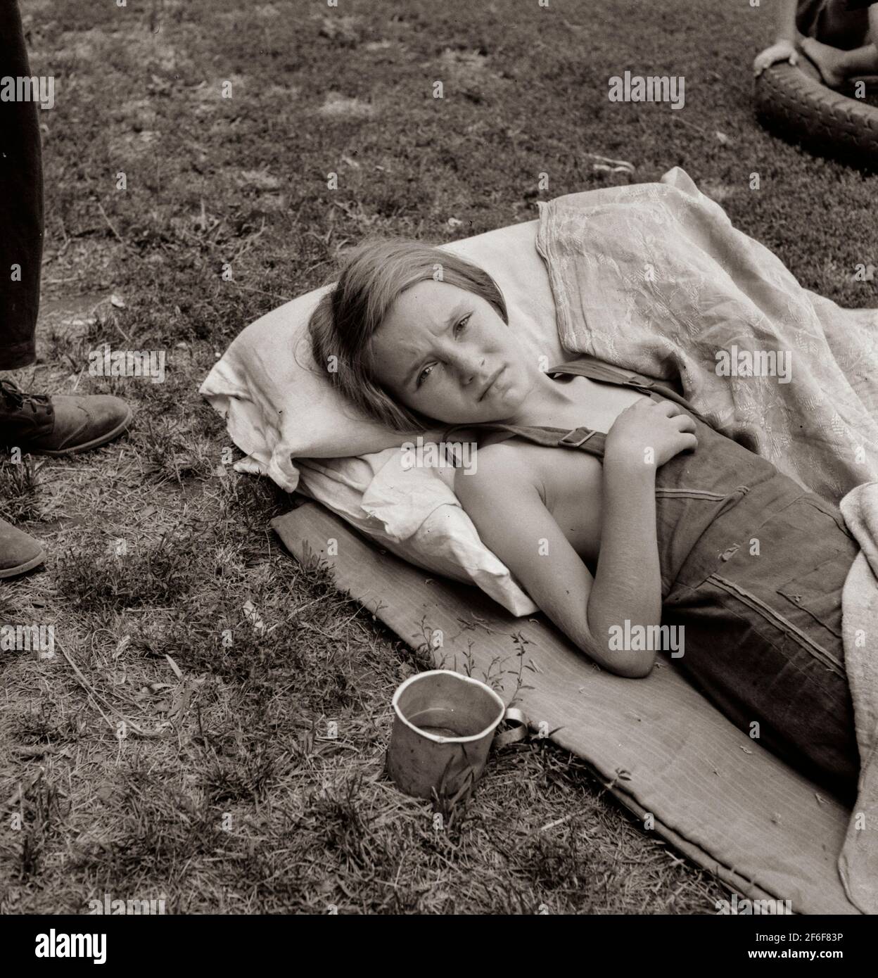 Enfant migrant malade. Washington, vallée de Yakima, Toppenish. 1939. Photo de Dorothea Lange. Banque D'Images