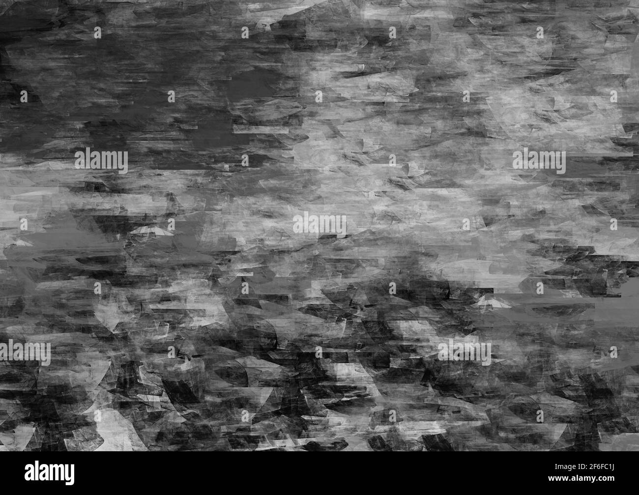 Peinture monochrome à effet d'huile taches arbitraires motif de carreaux surface en plâtre Décor numérique anthracite peint noir blanc nuances de gris Design moderne Banque D'Images
