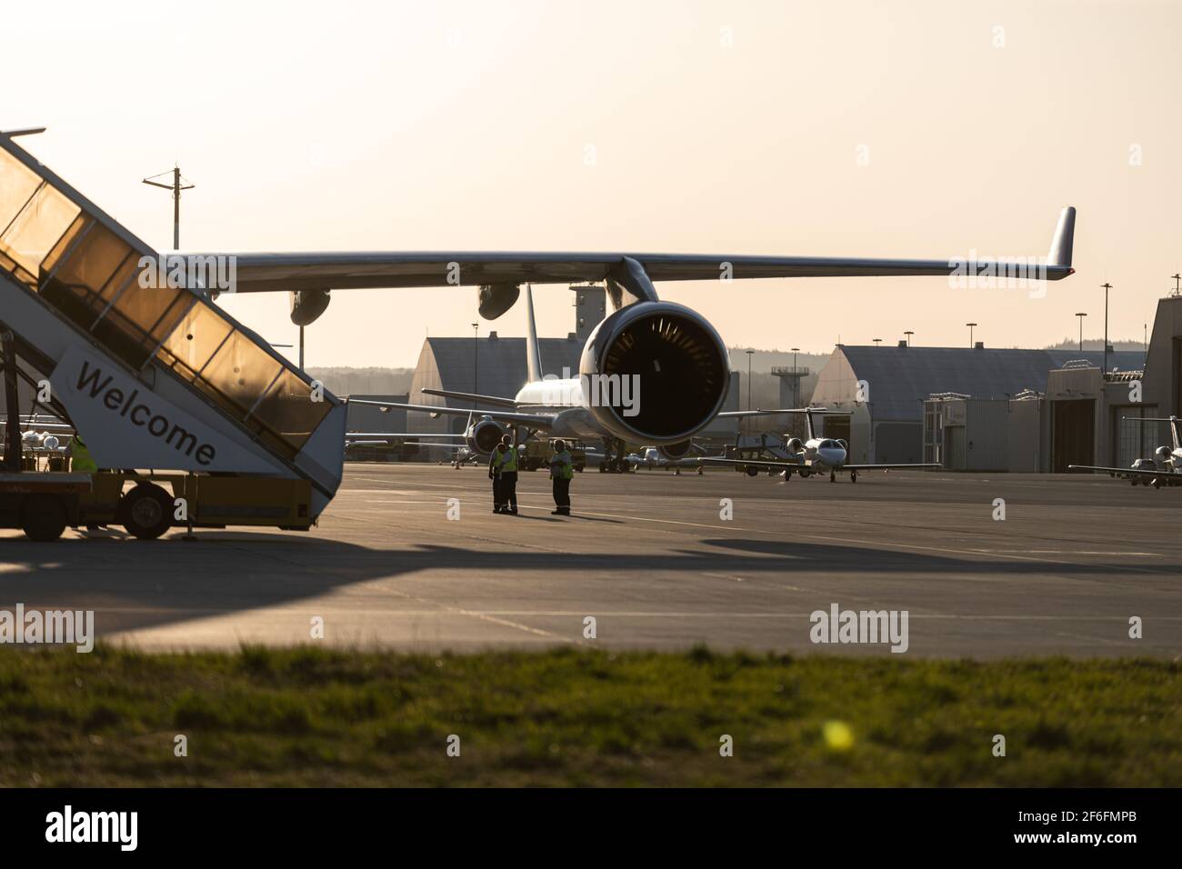 Hoersching, Autriche - mars 30 2021 : un Boeing 747-400 ferme ses portes Banque D'Images