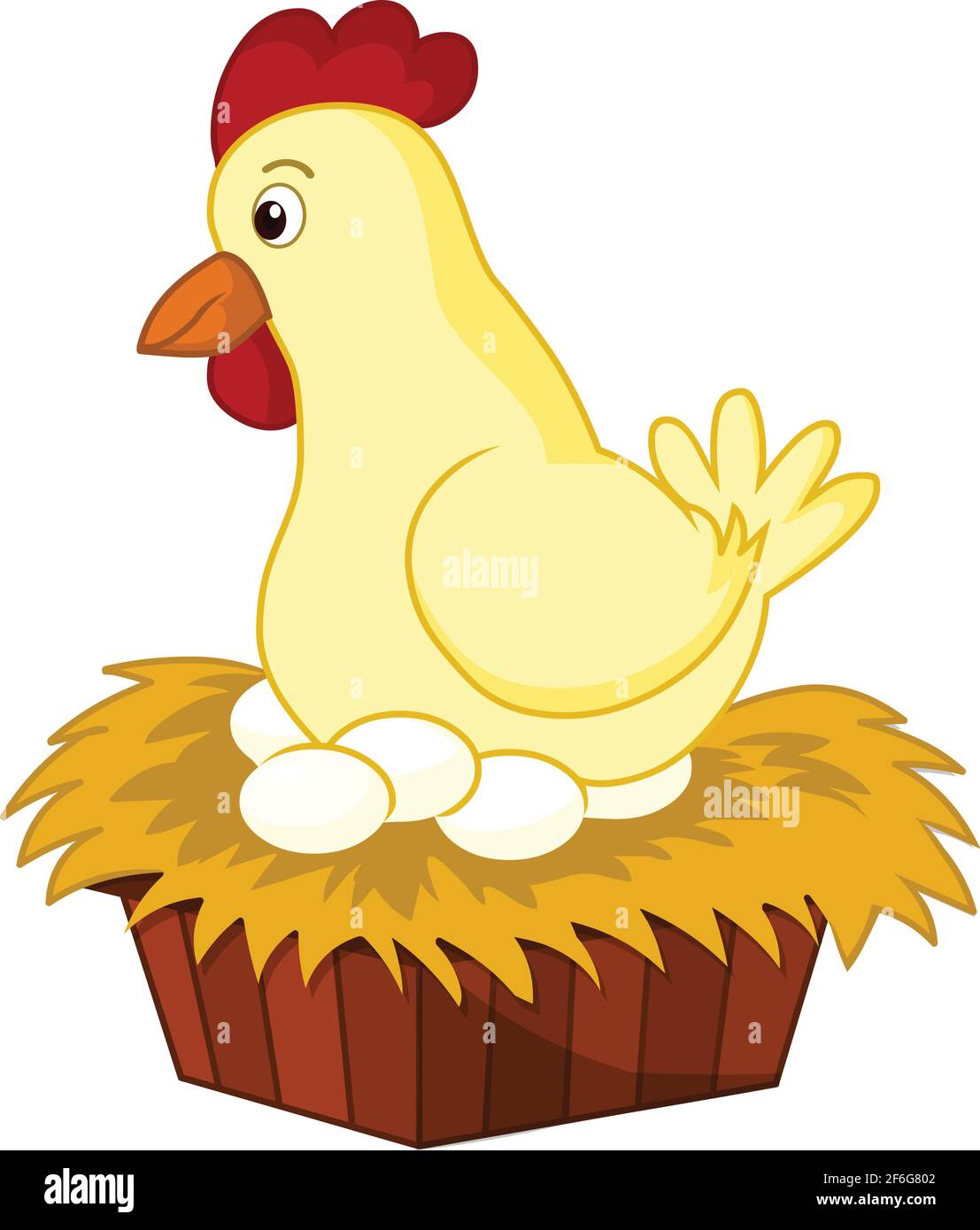 La Poule Aux Oeufs D or Dessin Facile Poule avec oeuf dessin animé de ferme oiseaux vecteur illustartion Image Vectorielle Stock - Alamy
