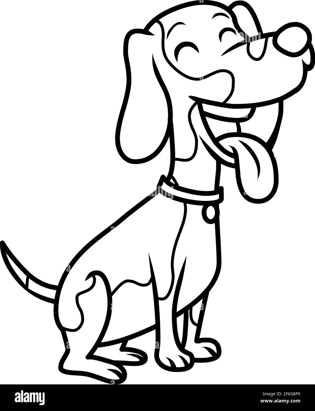 Chien assis dessin bande noire dessin enfants coloriage page vecteur illustration Illustration de Vecteur