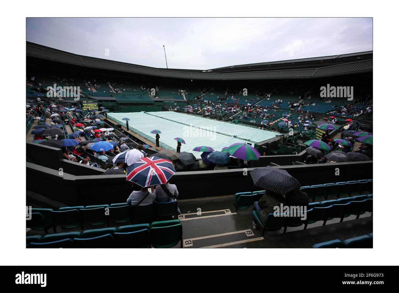 Wimbledon 2008... 2/7/2008 premiers arrêts de pluie Playphotographie par David Sandison The Independent Banque D'Images