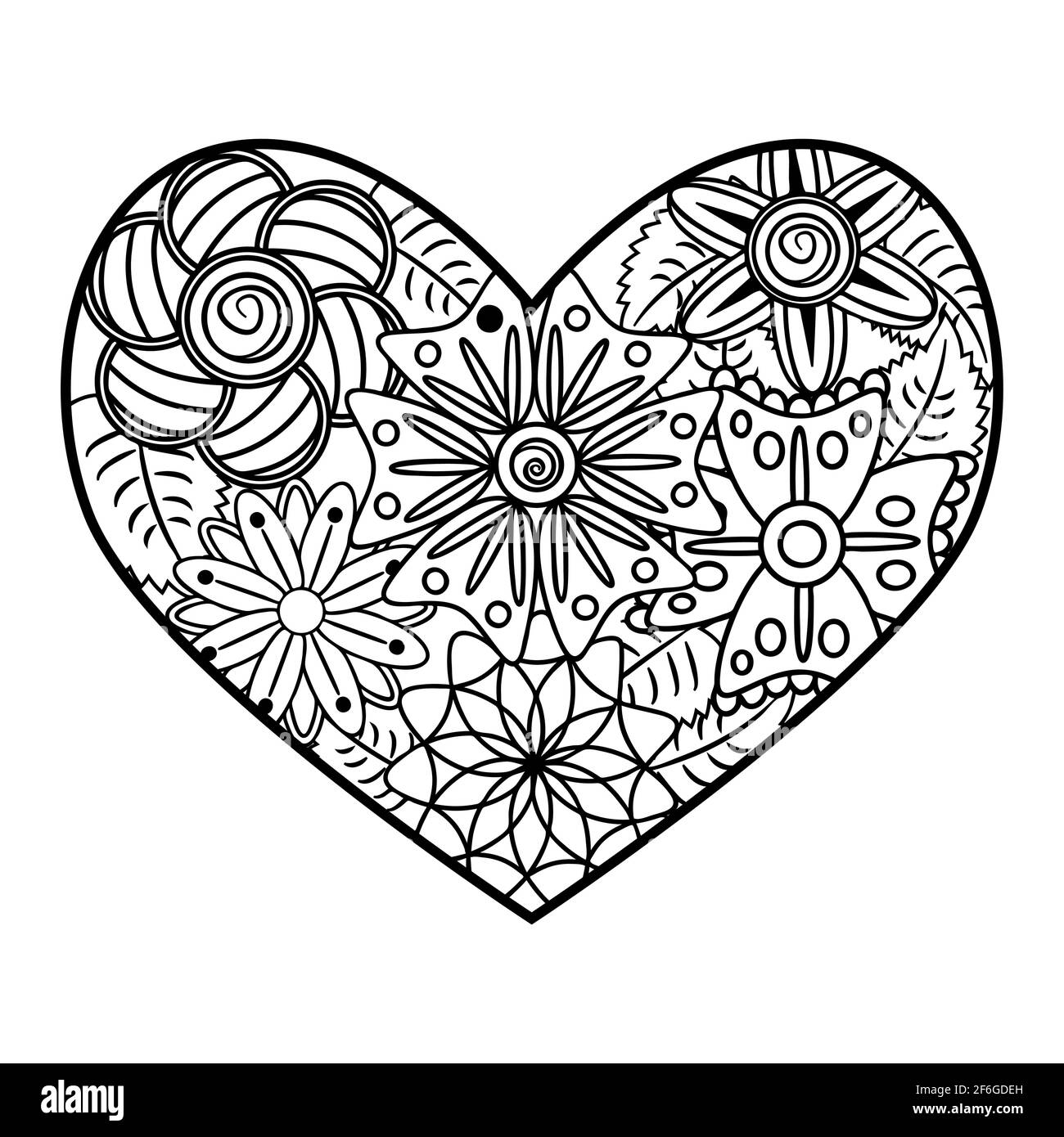 motif en forme de coeur pour livre de coloriage en zentangle. Illustration de Vecteur motif en forme de coeur pour livre de coloriage en zentangle. Illustration de Vecteur