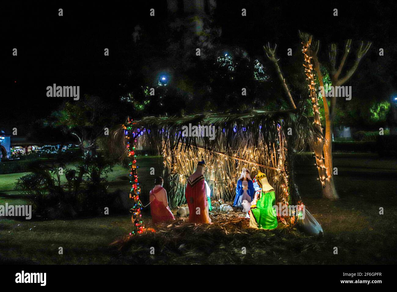 Noël et naissance de l'enfant dieu à Magdalena MPO. Magdalena, Sonora, Mexique. . (Photo par Luis Gutierrez / Norte photo). Navidad y nacimiento de niño Dios. Banque D'Images