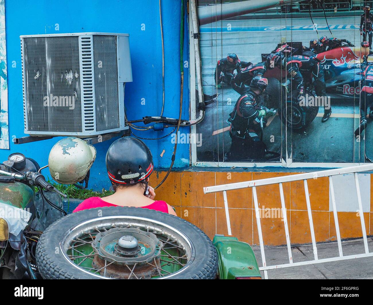 Entre le monde mondial et le monde cubain Banque D'Images
