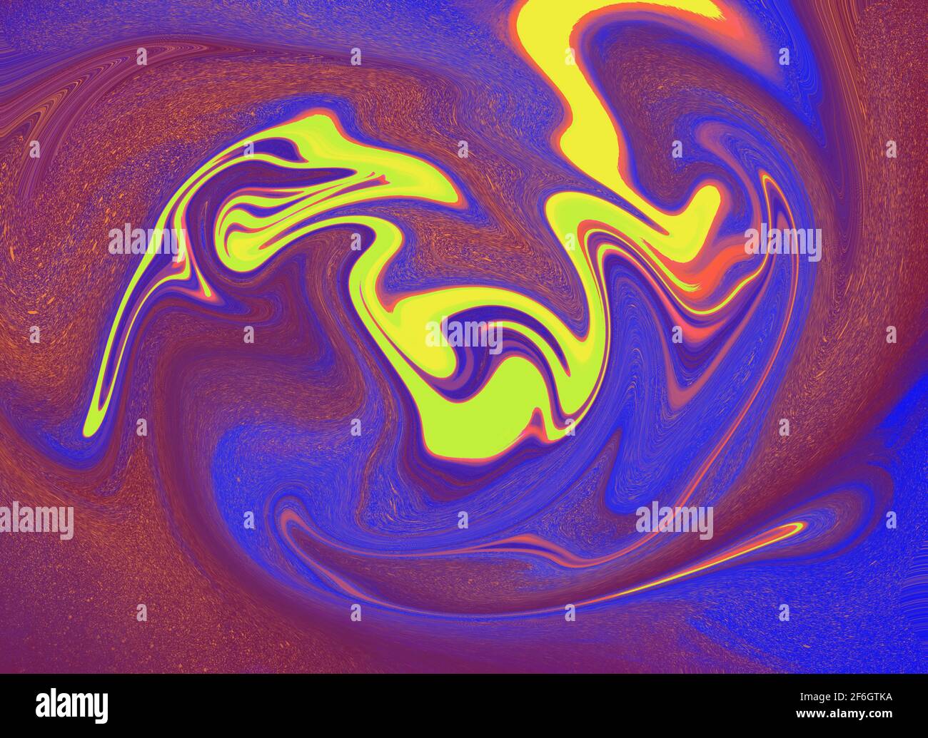 Couleurs psychédéliques triplantes dans cette peinture abstraite. Banque D'Images