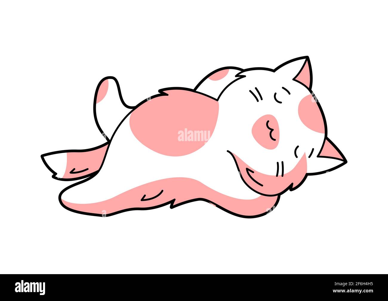 Illustration D Un Chat Kawaii Mignon Personnage De Dessin Anime Image Vectorielle Stock Alamy