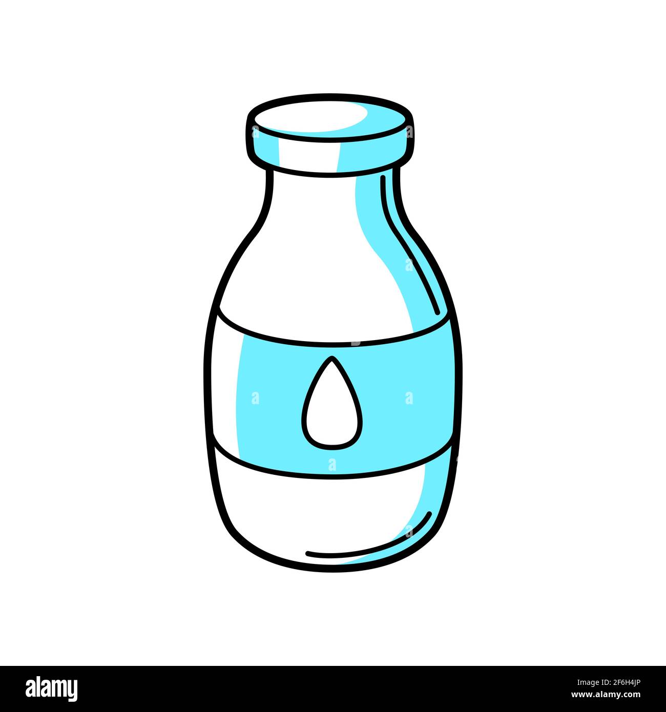 Illustration d'une bouteille de lait en plastique. Icône de dessin animé. Illustration de Vecteur