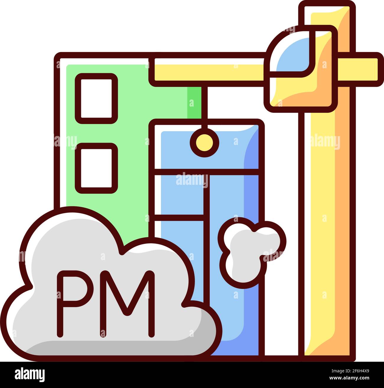 Icône de couleur RVB pour les sites de démolition Illustration de Vecteur