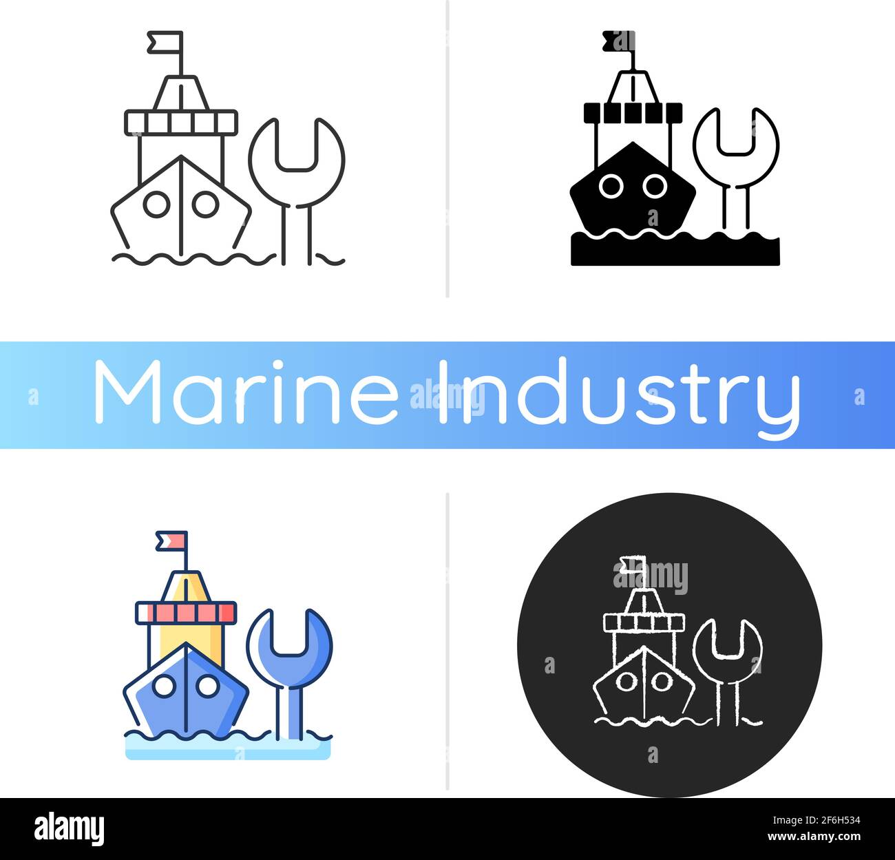 Icône Maintenance et réparation du navire Illustration de Vecteur