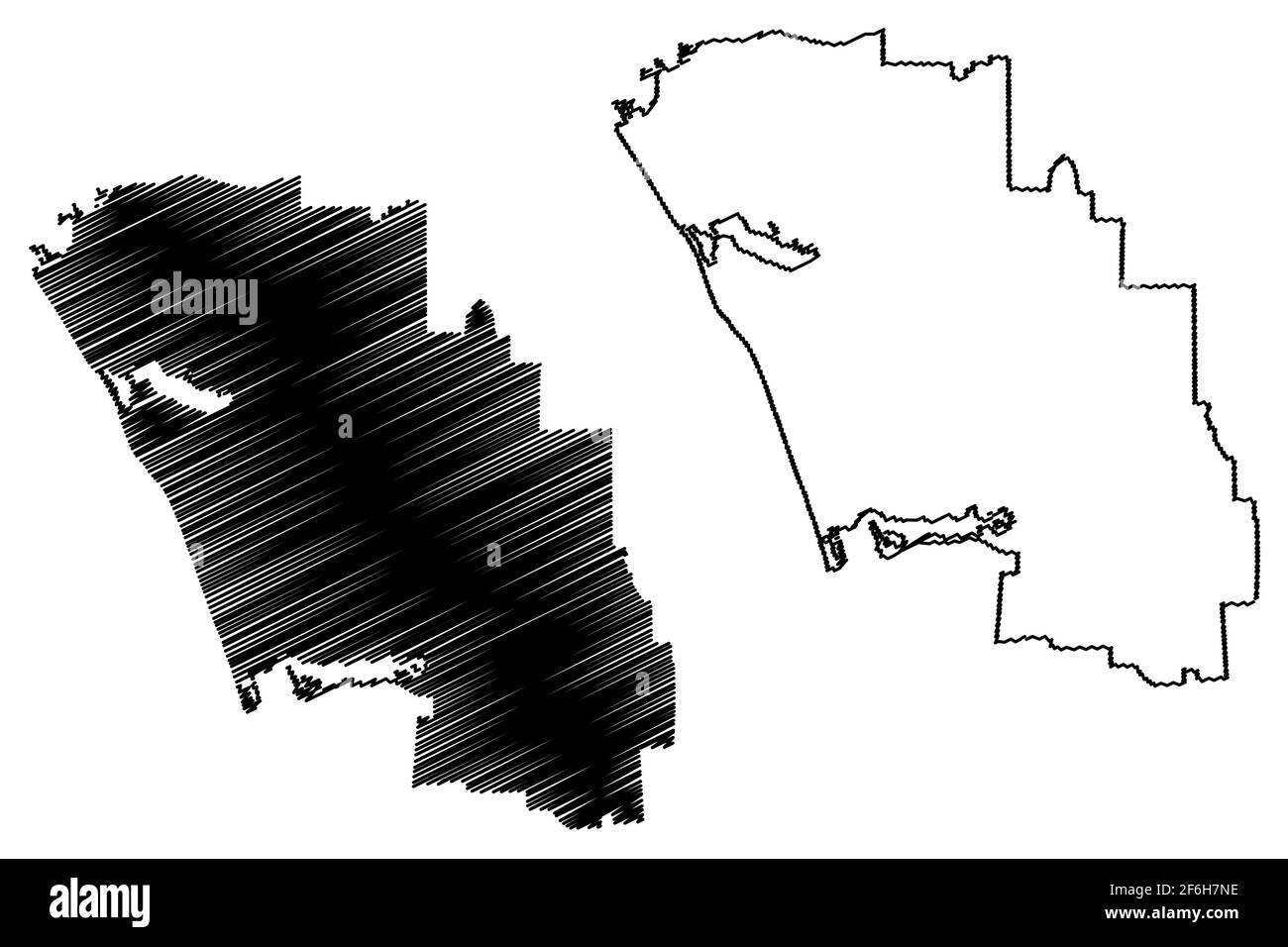 Carlsbad City, Californie (villes des États-Unis, États-Unis d'Amérique, ville des états-unis) carte illustration vectorielle, scribble sketch carte de la ville de Carlsbad Illustration de Vecteur