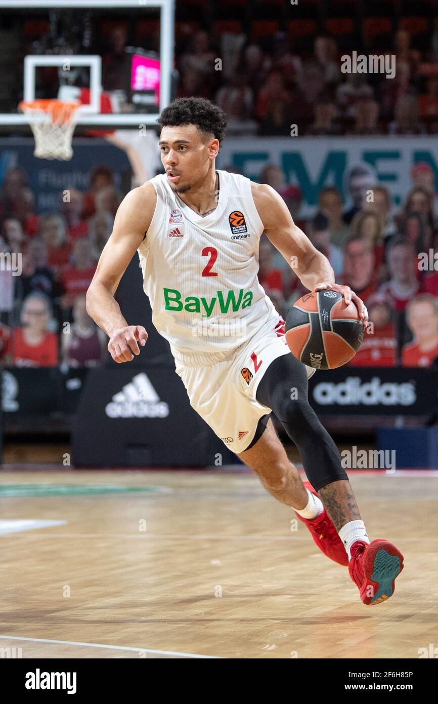 Munich, Allemagne. 30 mars 2021. Basket-ball: EuroLeague, FC Bayern München  - Fenerbahce Istanbul au Audi Dome. Le Bayern de Munich, Wade Baldwin, joue  le ballon. Credit: Matthias balk/dpa/Alay Live News Photo Stock -