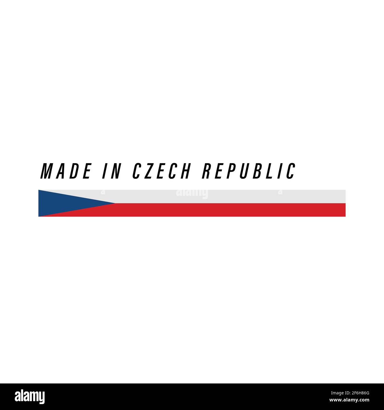 Fabriqué en République tchèque, badge ou étiquette avec drapeau isolé sur fond blanc Illustration de Vecteur