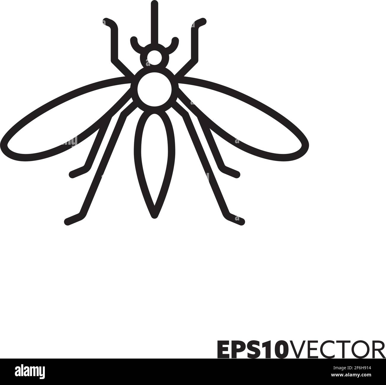 Icône Mosquito Line. Contour symbole insecte . Illustration du vecteur parasitaire. Illustration de Vecteur