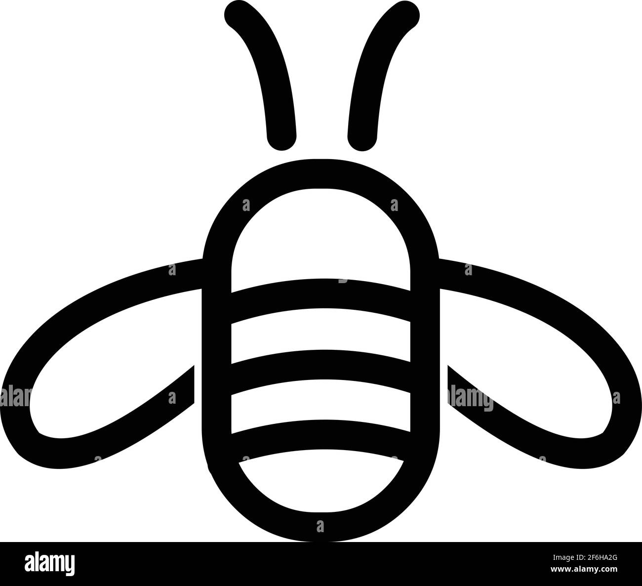 Illustration vectorielle du logo Bee Icon isolée sur fond blanc Illustration de Vecteur
