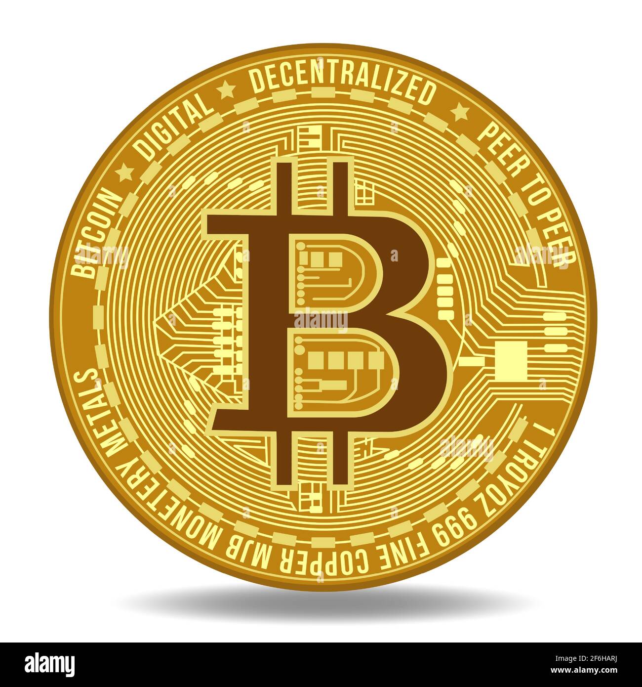 Illustration vectorielle du symbole de la crypto-monnaie Bitcoin et de la  technologie blockchain. Journal de devises virtuelles Bitcoin Image  Vectorielle Stock - Alamy