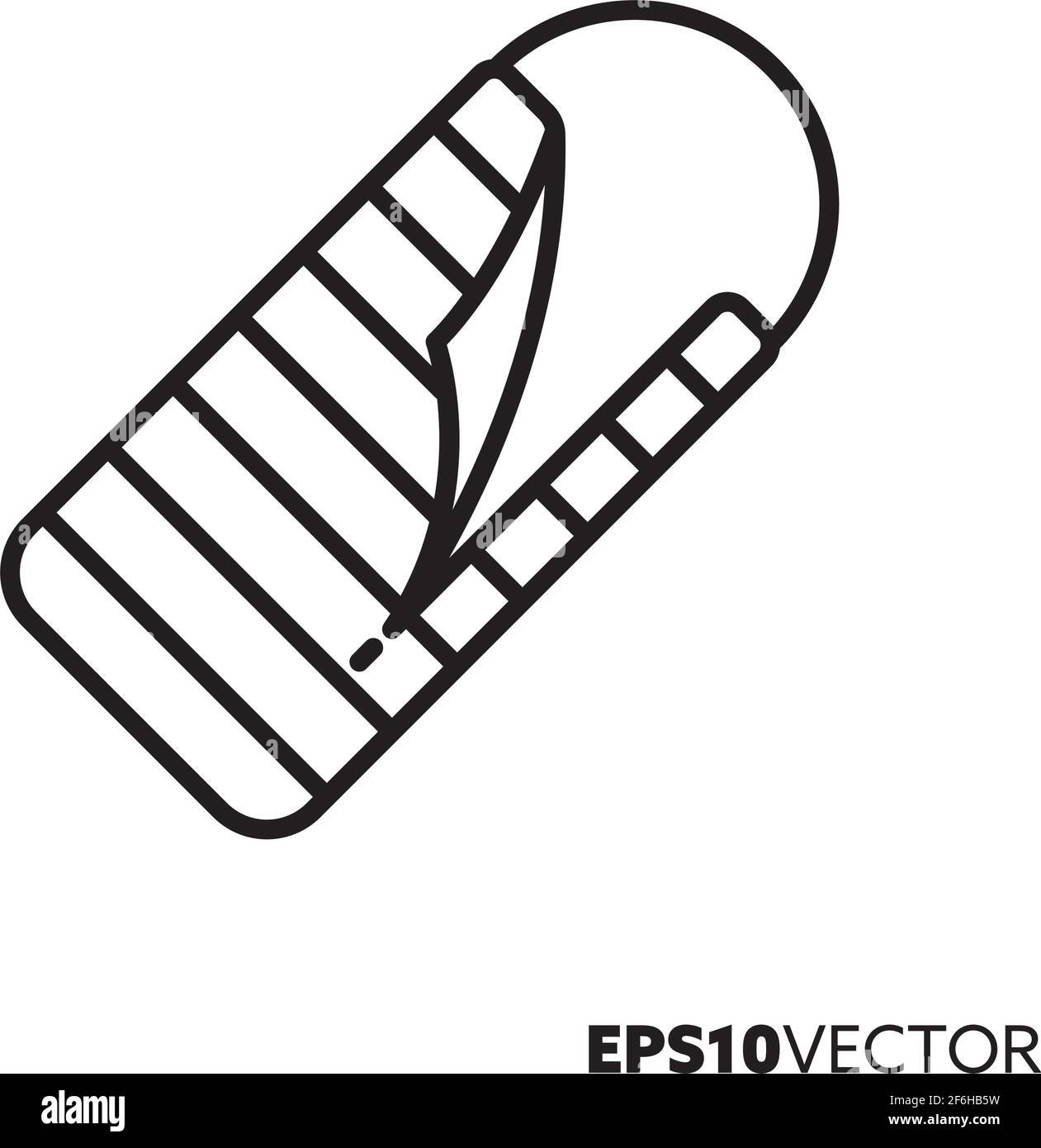 Icône de la ligne de sacs de couchage. Symbole de la randonnée et du voyage. Illustration vectorielle de l'équipement de camping. Illustration de Vecteur