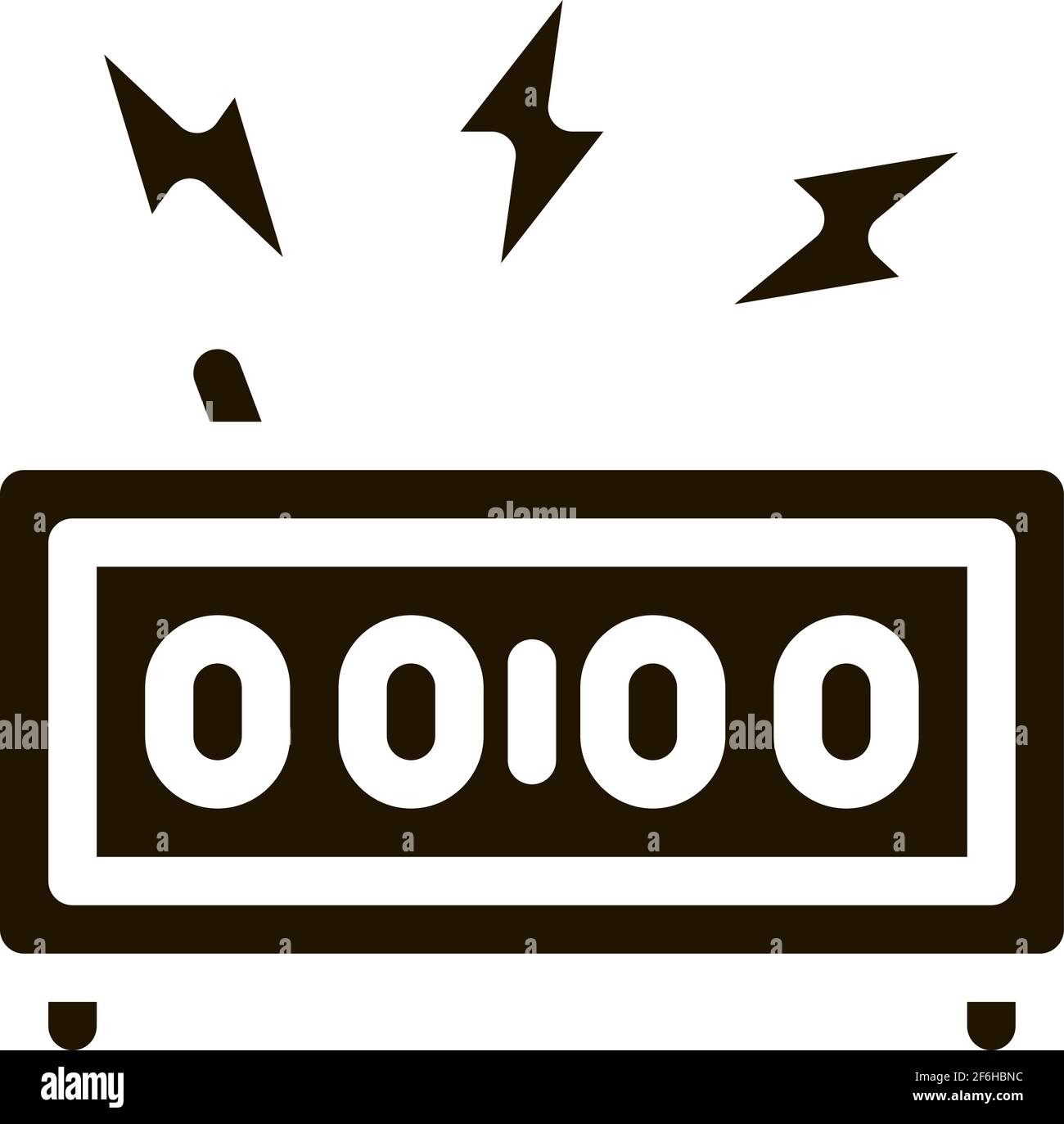 Illustration du glyphe vectoriel de l'icône d'alarme de la montre Illustration de Vecteur