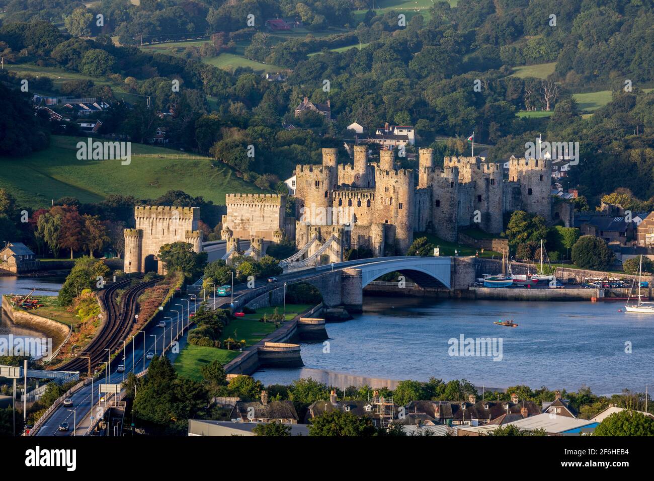 Conwy Castle ; pays de Galles ; Royaume-Uni Banque D'Images