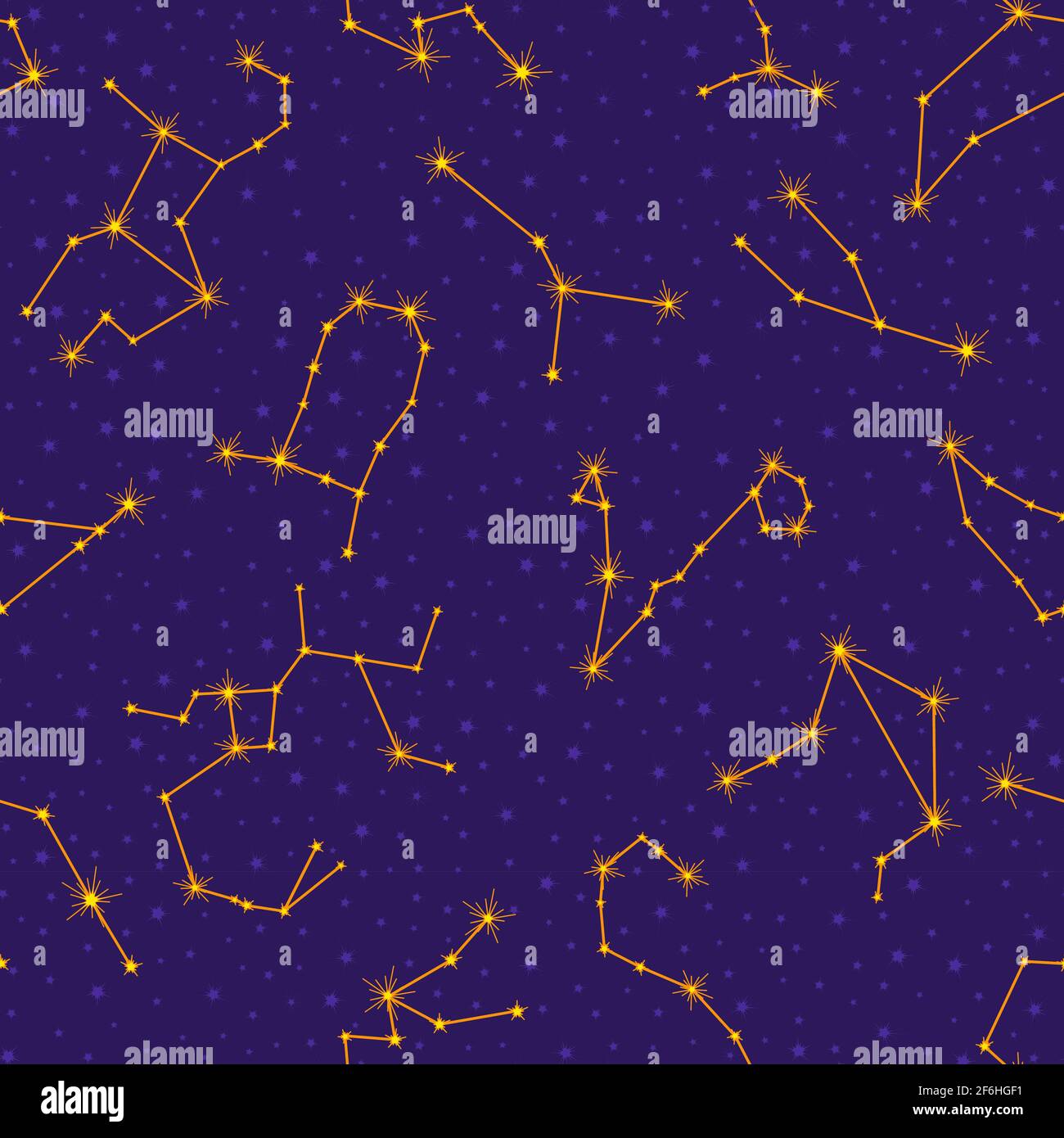Motif constellation d'étoiles sans couture. Arrière-plan vectoriel d'espace bleu foncé avec étoile Illustration de Vecteur