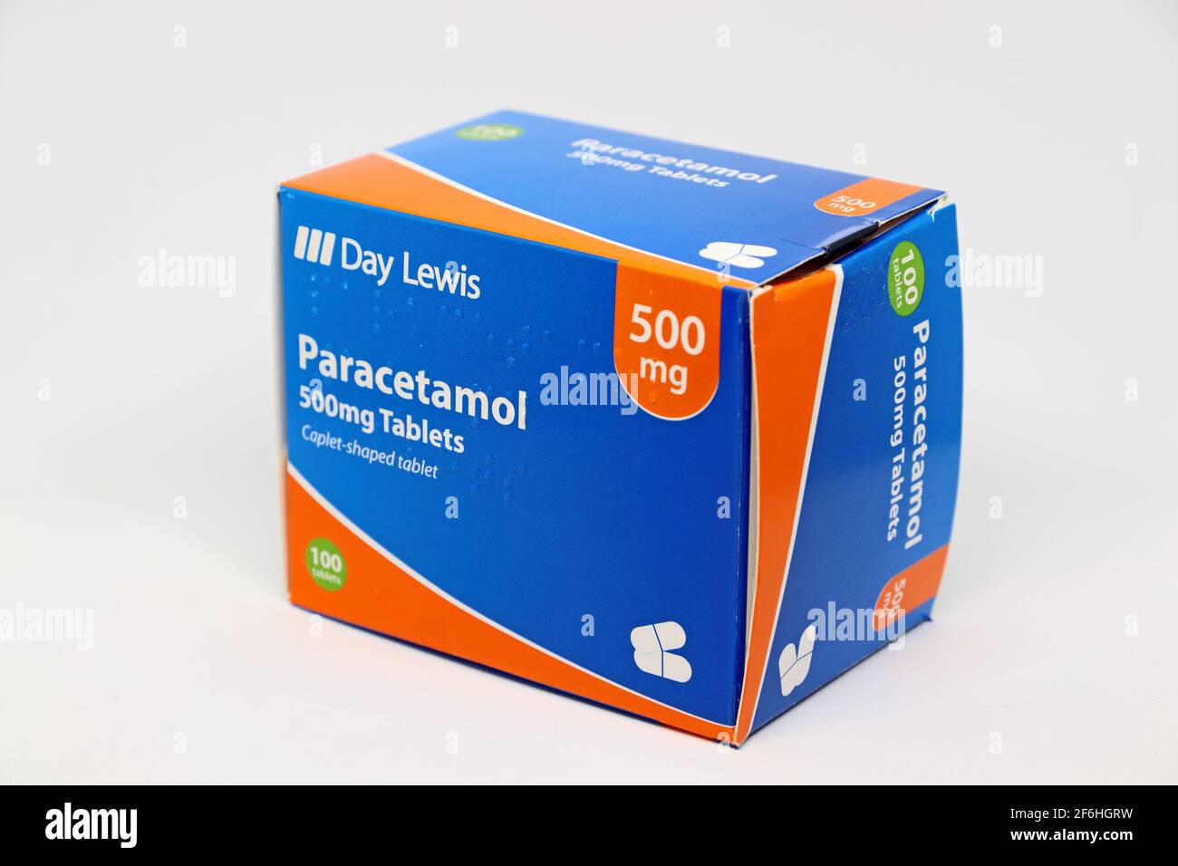 Photo de la boîte de Paracetamol 500mg comprimés, utilisé pour soulager la douleur Banque D'Images