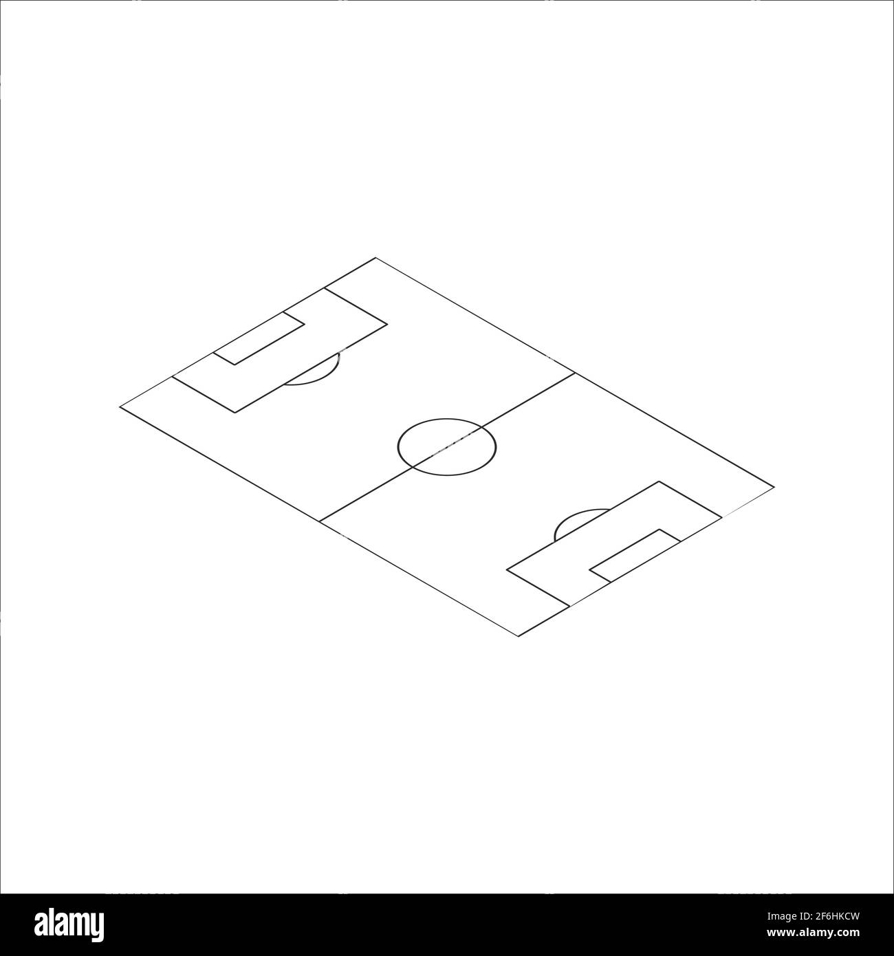 Vue filaire en perspective du football, terrain de football isométrique. Illustration du vecteur de stock isolée Illustration de Vecteur