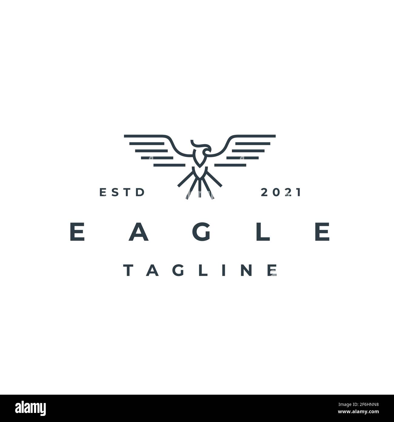 Modèle vectoriel de conception de logo Line Art Eagle Illustration de Vecteur