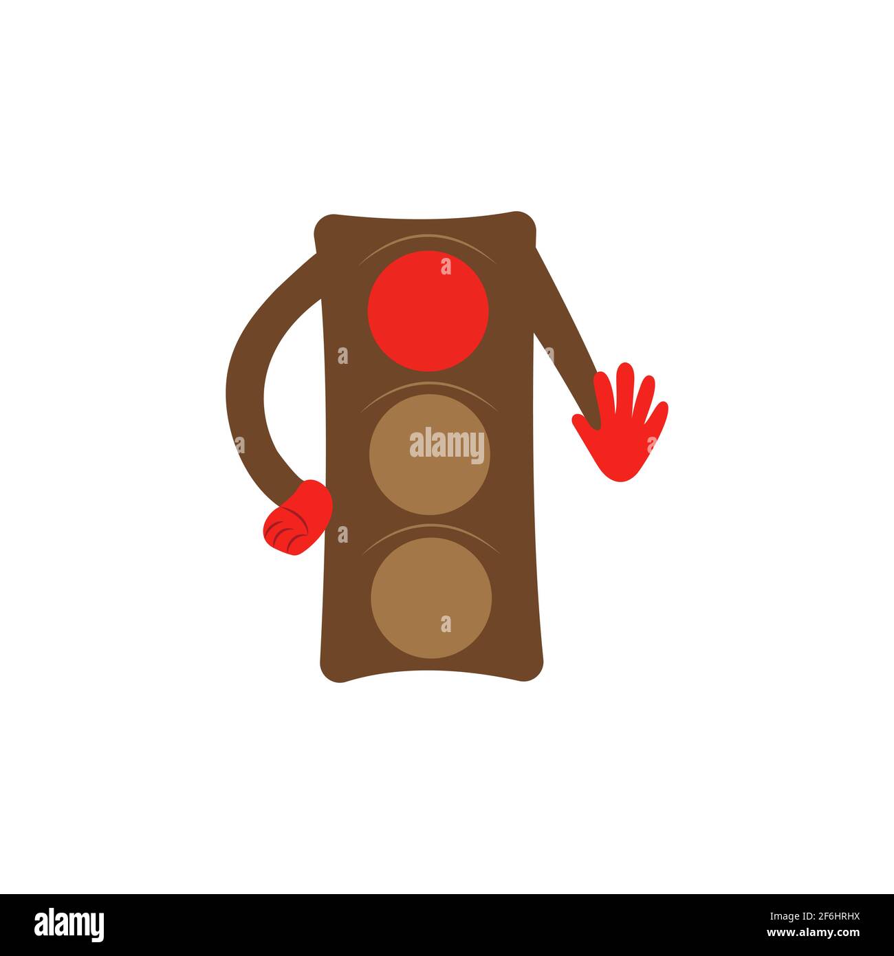 Feu de circulation avec un signal rouge. Interdiction de mouvement. Régulation du trafic à l'intersection. Feu international le 5 août. Coloré Illustration de Vecteur