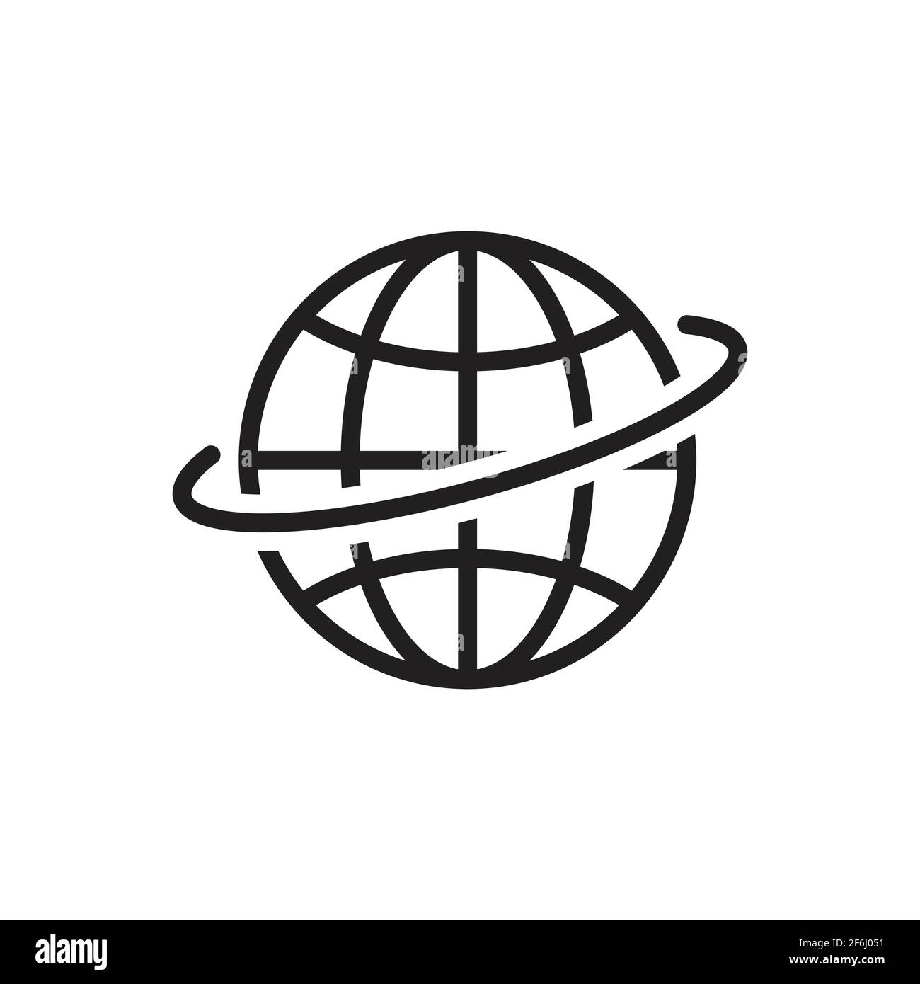 Globe Earth Outline Icon Vector, World Icon for Graphic design, logo, site Web, réseaux sociaux, application mobile, illustration de l'interface utilisateur Illustration de Vecteur