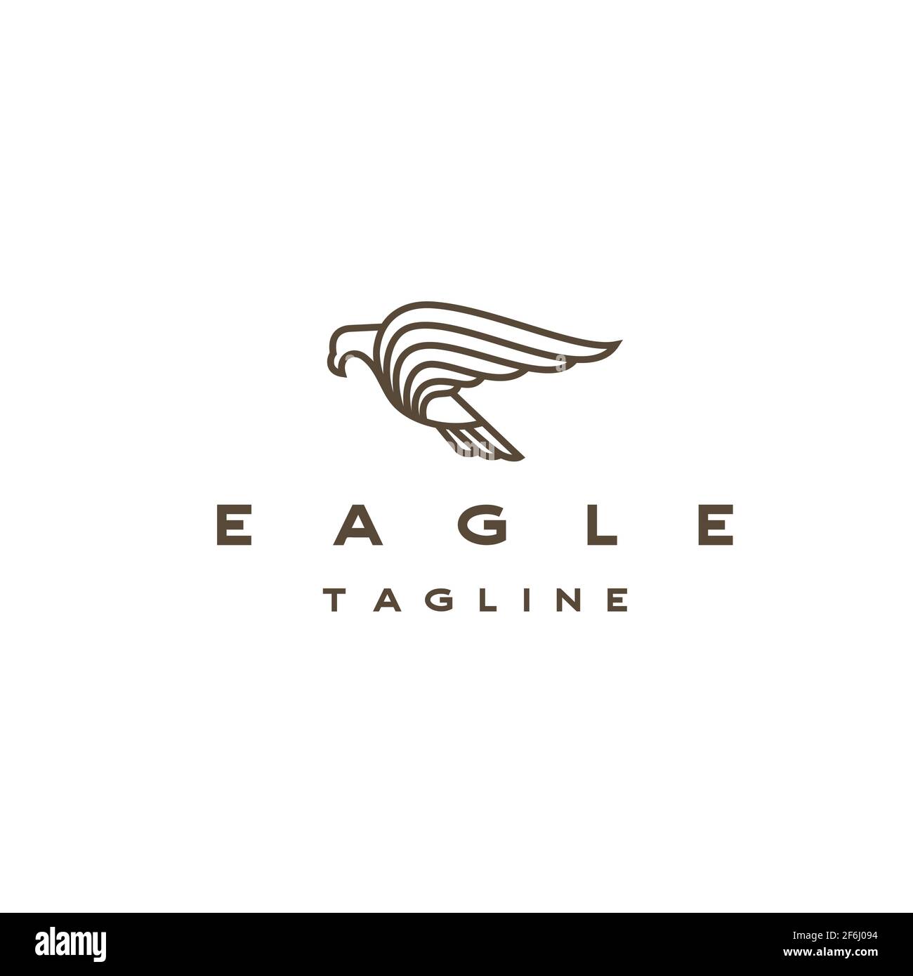 Modèle vectoriel de conception de logo Line Art Eagle Illustration de Vecteur