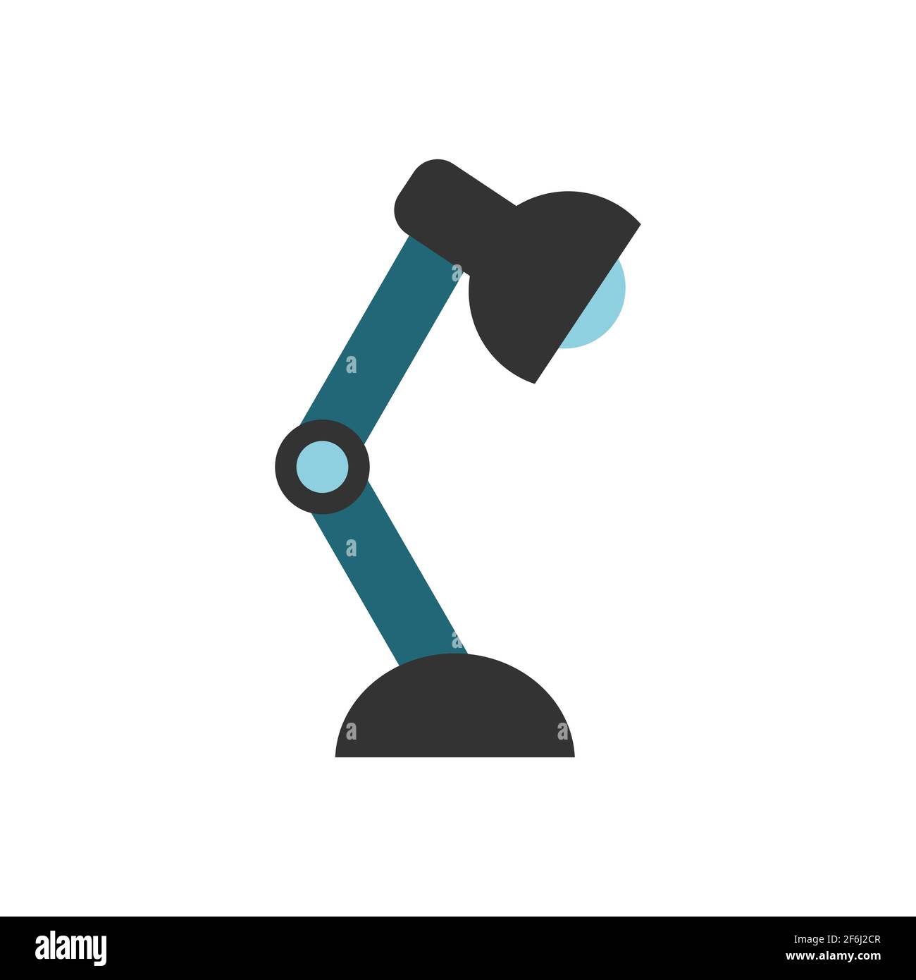 Icône de lampe de table bleue. Lampe d'étude simple. Isolé sur fond blanc. Lampe de bureau électrique. Lampe de bureau avec une ampoule. Vecteur LED moderne Illustration de Vecteur