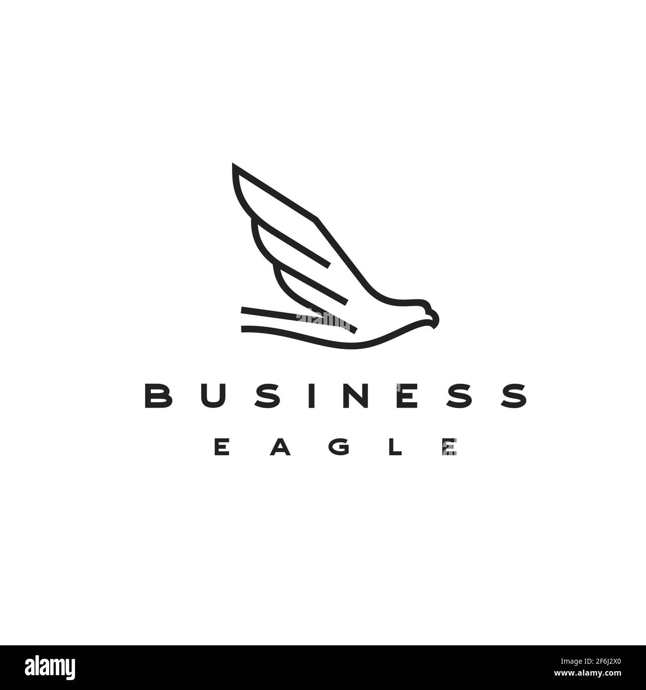 Modèle vectoriel de conception de logo Line Art Eagle Illustration de Vecteur