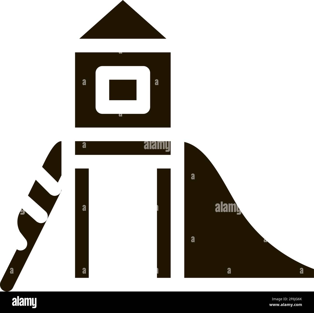 Illustration du scénario de glyphe d'icône de jeu préscolaire Illustration de Vecteur