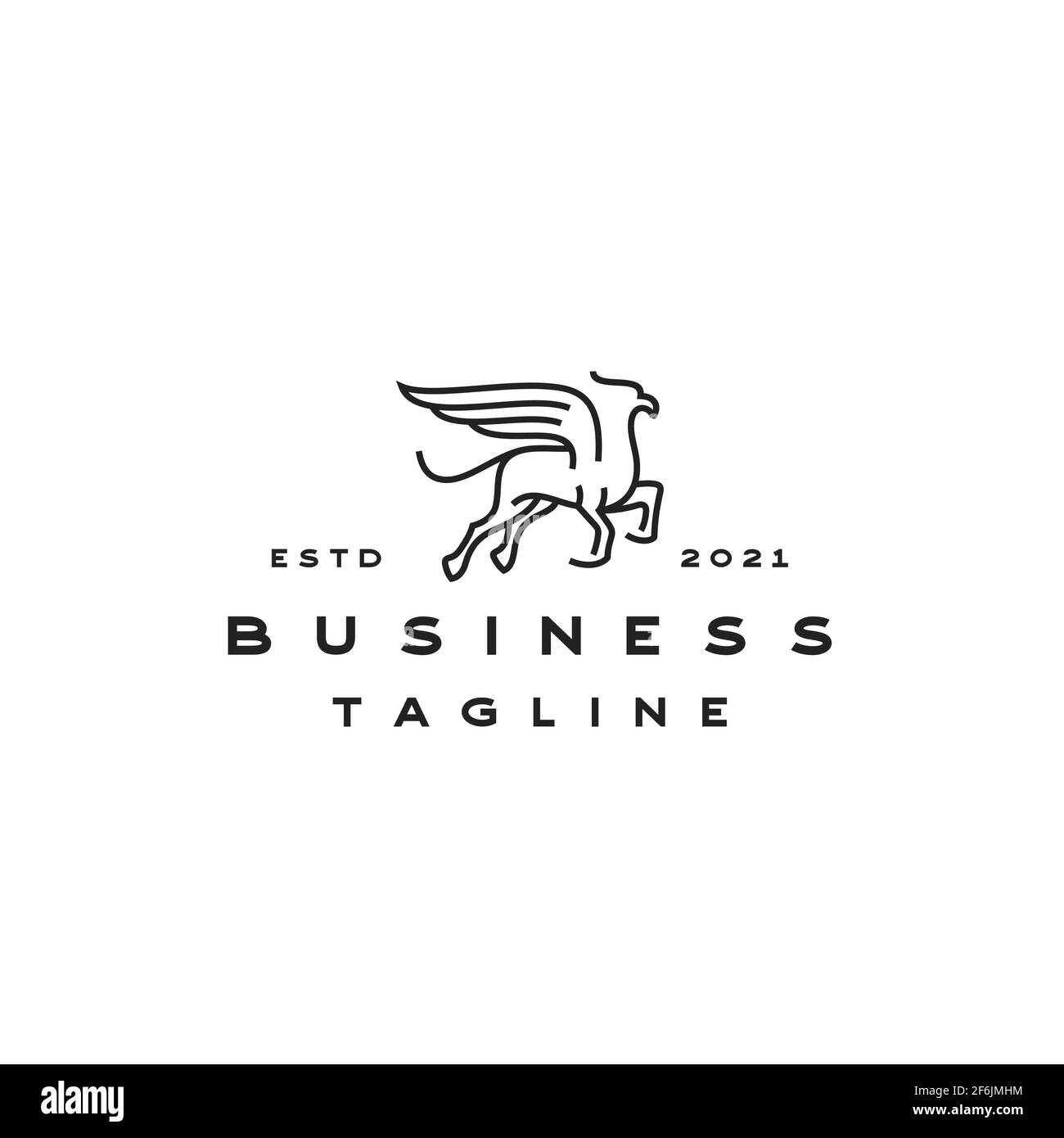 Modèle vectoriel de design avec logo « Line Art Hippogriff » Illustration de Vecteur
