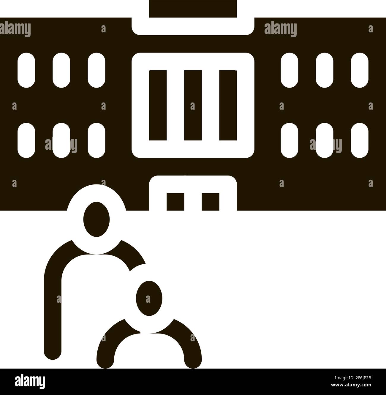 Icône de bâtiment préscolaire scénario Glyph Illustration Illustration de Vecteur
